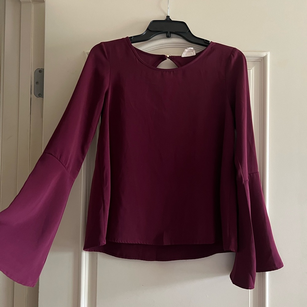 Maroon Size S Long Sleeve Top